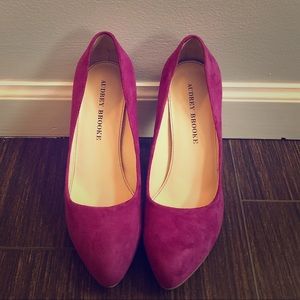Audrey Brooke Dark Pink Suede Pumps